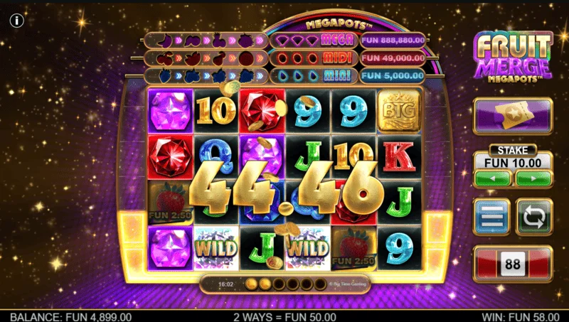 Fruit Merge Megapots - vincita nel gioco base