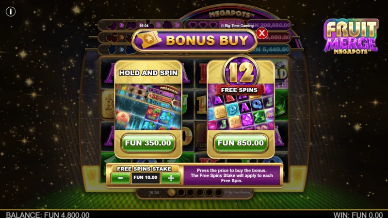 Fruit Merge Megapots - finestra di acquisto bonus